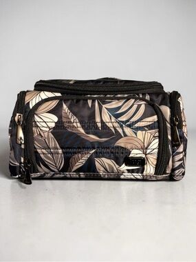 Lug Trolley Cosmetic Case Tropical Multi Palm Leaves Floral Makeup Bag